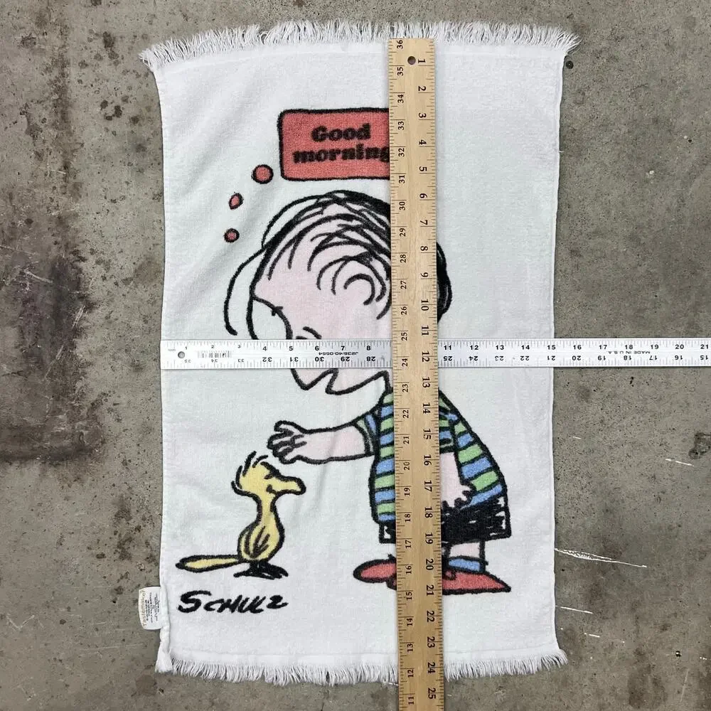 Vintage 1971 Peanuts Linus Woodstock Good Morning Hand Tea Towel Tastemaker